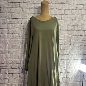 Zenana Outfitters Long Sleeve Olive Dress
